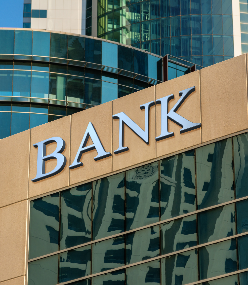 Close Up of a Bank Sign on a Building
