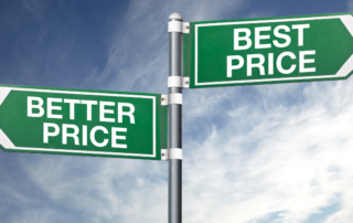 two-street-signs-poinint-in-opposite-directions-indicating-price-options