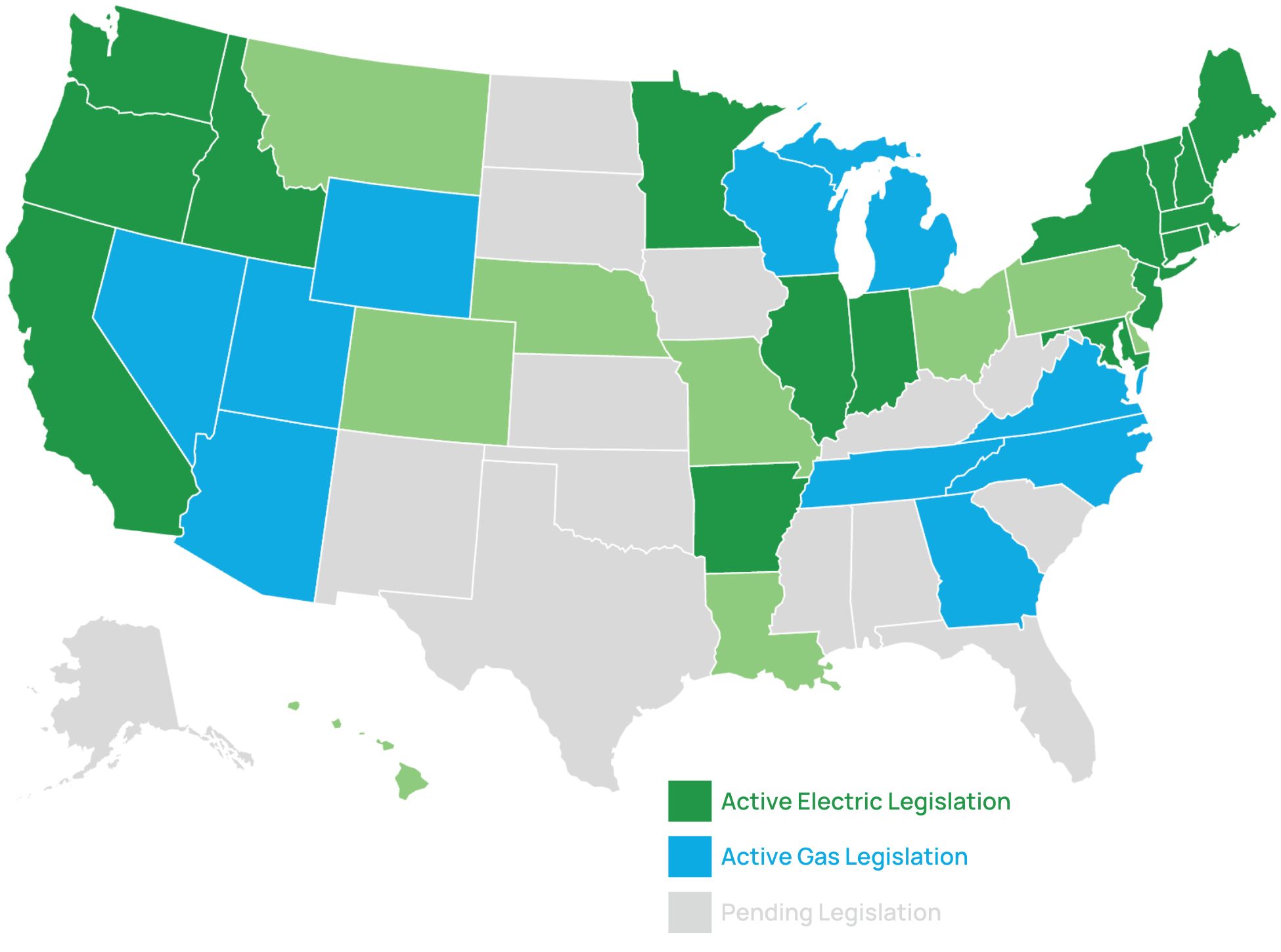 electric-and-gas-decoupling-legislation-map-of-us