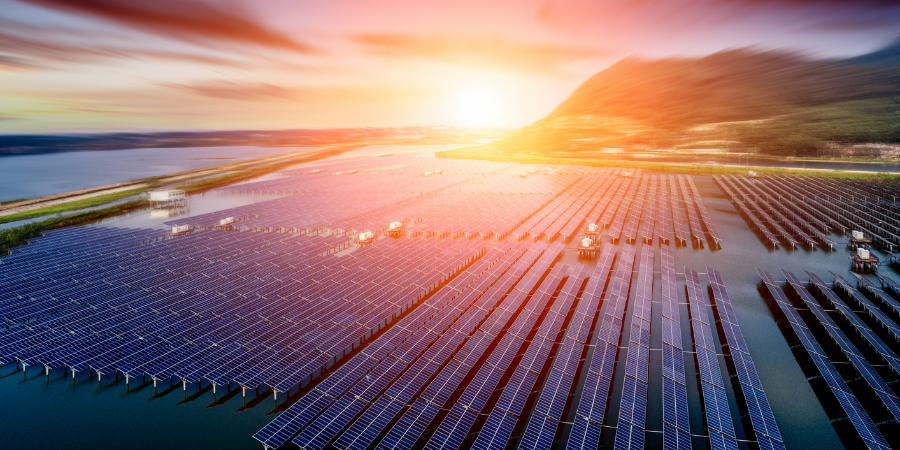 solar-farm-with-sunset-in-background