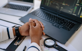 auction chart on laptop